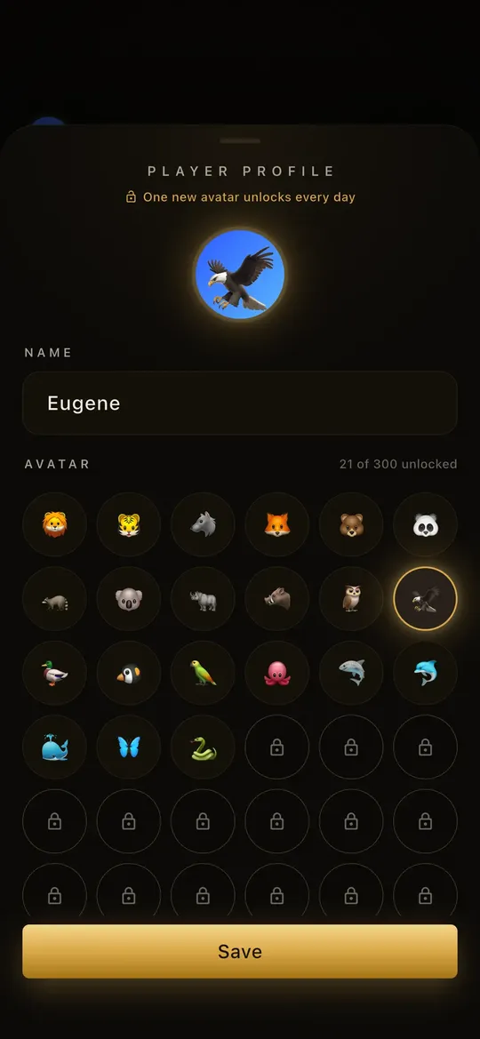 Player profile and avatars